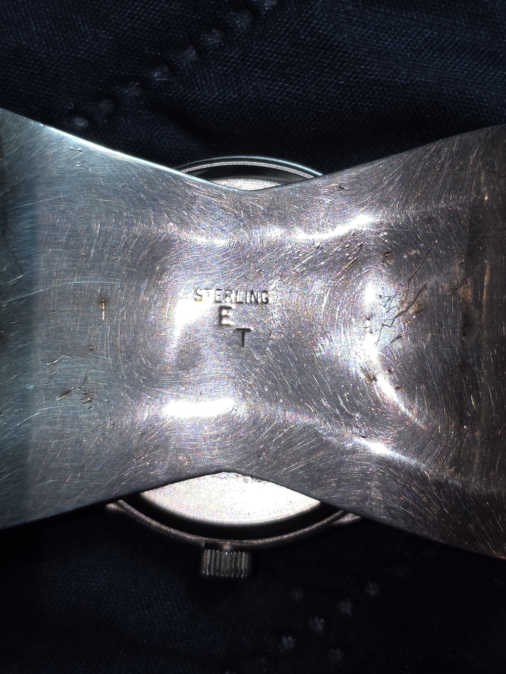 Turquoise Accent Silver Watch Cuff - Picture 7 of 7